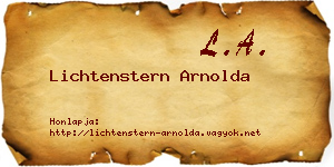 Lichtenstern Arnolda névjegykártya